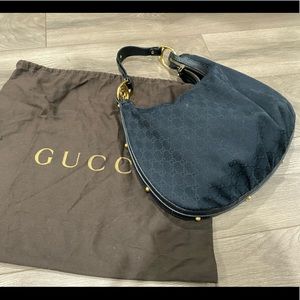 Gucci Black Monogram Shoulder Bag